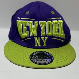 KBETHOS Purple and Lime Green Snapback Hat